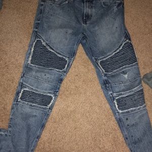 One pair of ripped jeans